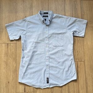 Alexander Lloyd Men’s Short Sleeve Button Down Shirt Big and Tall 17 Tall Blue